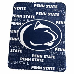 fleece blanket with repeating Penn State and a large Athletic Logo